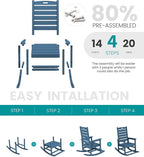 SERWALL Oversized Outdoor Rocking Chair, HDPE Patio Rocking Chair - Image 8