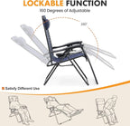 NEWBULIG Zero Gravity Chair Set of 2, Lounge Chair Folding Portable Adjustable - Image 6