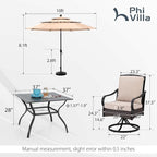 PHI VILLA 6-Piece Outdoor Dining Sets, All-Weather Patio Table and Chairs Set - Image 6