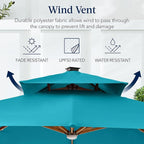 Best Choice Products 10ft Square Cantilever Patio Umbrella w/Base Included - Image 7