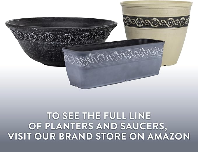 Classic Home and Garden Corinthian Trough Planter 10" Slate Blue - Image 7