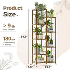Bamworld Plant Stand Indoor Tall Plant Shelf Outdoor Corner Plants Table Wood - Image 5