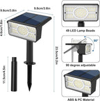 T-SUN Solar Spot Lights Outdoor 4 Pack, 49 LED 2 Lighting Modes, IP65 - Image 6