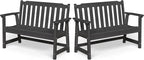 Ciokea 49" Heavy Duty Outdoor Bench Set of 2, HDPE Weatherproof Garden Bench by CIOKEA