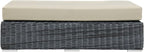 Modway Summon Wicker Rattan Outdoor Patio Sunbrella® Fabric Rectangle Ottoman - Image 6