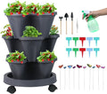 Vertical Planter 3 Tier Stackable Planters Garden Planters Strawberry Herb by GameXcel
