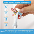 8 Pcs Shower Curtain Weights, Silicone Wrapped Heavy Duty Shower Curtain Magnets - Image 3