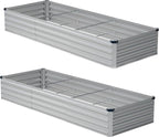 10x2x1ft Galvanized Raised Garden Bed, Outdoor Planter Boxes Metal Patio Kit by Zunatu
