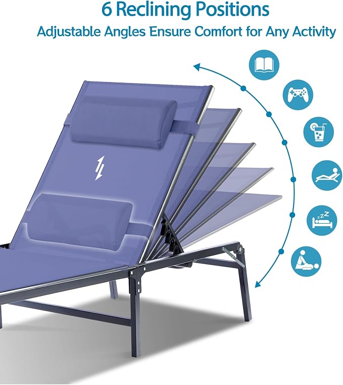 Foldable Chaise Lounge Chair - Image 4