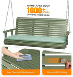 VINGLI Heavy Duty 880 LBS Patio Wooden Porch Swing Outdoor - Image 3