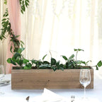 Efavormart 24"x6" Natural Rectangular Wood Planter Box Set - Image 2