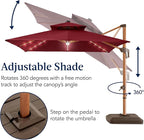 Best Choice Products 10ft Square Cantilever Patio Umbrella w/Base Included - Image 8