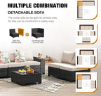 8 Pieces Patio Furniture Set All-Weather Outdoor Wicker Sectional Conversation - Image 6