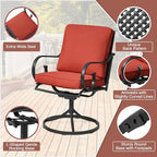 MELLCOM 5 Pcs Outdoor Dining Set, 4 Swivel Rocker Chairs - Image 5
