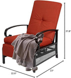 Oakcloud Adjustable Outdoor Lounge Chair Metal Patio Relaxing Recliner Chair - Image 8