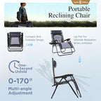 Sophia & William Oversized XXL Zero Gravity Chair Padded Folding Lounge Chair - Image 7