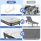 LUMISOL Outdoor Lounge Chair Set of 2, Modern Aluminum Chaise Loungers - Image 2