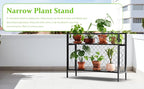 Zhongma 2 Tier Metal Sturdy Narrow Plant Stand, 47.24L x 12.6 W x 35.43 H inch - Image 5