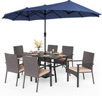 PHI VILLA 7 Pieces Patio Dining Set by PHIVILLAThepioneerofcomfortablehouseholdsupplies