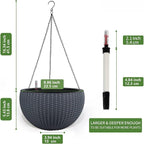 Dexceder 9 Inch Self Watering Hanging Planters Indoor Outdoor, Thickened - Image 3