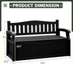 Flamaker 80 Gallon Storage Bench Outdoor Indoor, Durable All-Weather Seating - Image 3