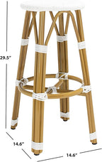 Safavieh PAT4018C Outdoor Collection Kelsey White 30-inch Bar Stool - Image 11