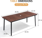 70 Inch Patio Outdoor Dining Table - Image 2