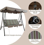 Kozyard Alicia 3-Seat Patio Swing, Outdoor Canopy Swing - Image 5