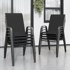 Patio Chairs Set of 8, Stackable Outdoor Dining Chairs by Vimstora