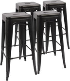 Devoko Metal Bar Stools 30" Indoor Outdoor Stackable Barstools Modern Style by DEVOKO
