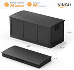 VINGLI 75 Gallon Collapsible Outdoor Storage Box, Simple-to-assemble Plastic - Image 4