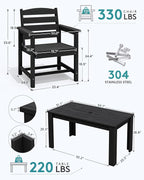 SERWALL HDPE Dining Set for 4, Outdoor Dining Sets for 4 Person - Image 2