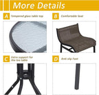 Outsunny 3 Piece Bar Height Outdoor Bistro Set - Image 5