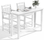 Outdoor Patio Bar Height Table and Tall Adirondack Chairs Set of 2, All-Weather by Suunyn