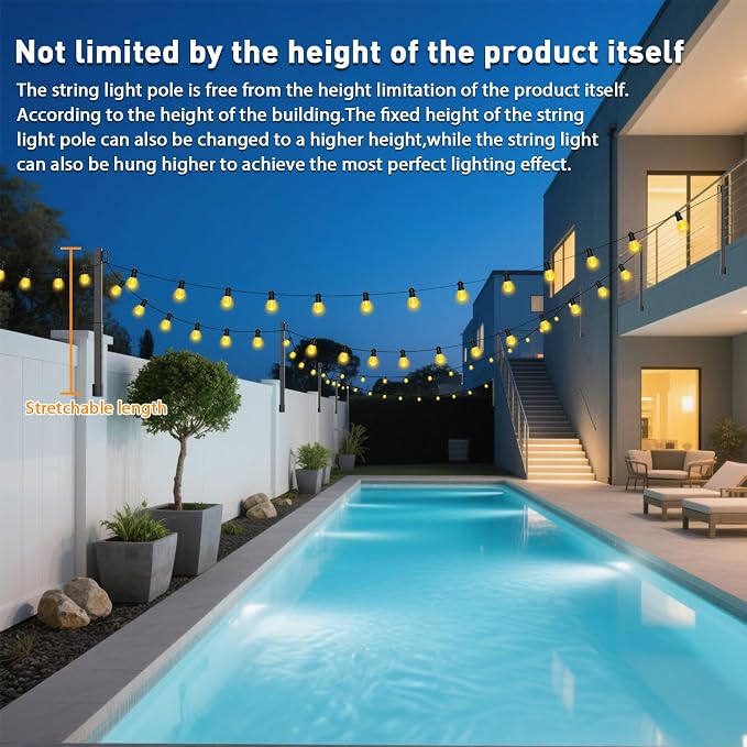 AILBTON 2.6Ft String Light Poles 10 Pack, Light Poles - Image 3
