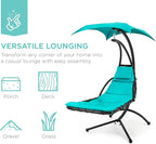 Best Choice Products Outdoor Hanging Curved Steel Chaise Lounge Chair Swing - Image 6