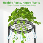 4 Tier Plant Stand Indoor Outdoor, Metal Flower Pot Shelf Holder Clearance - Image 2