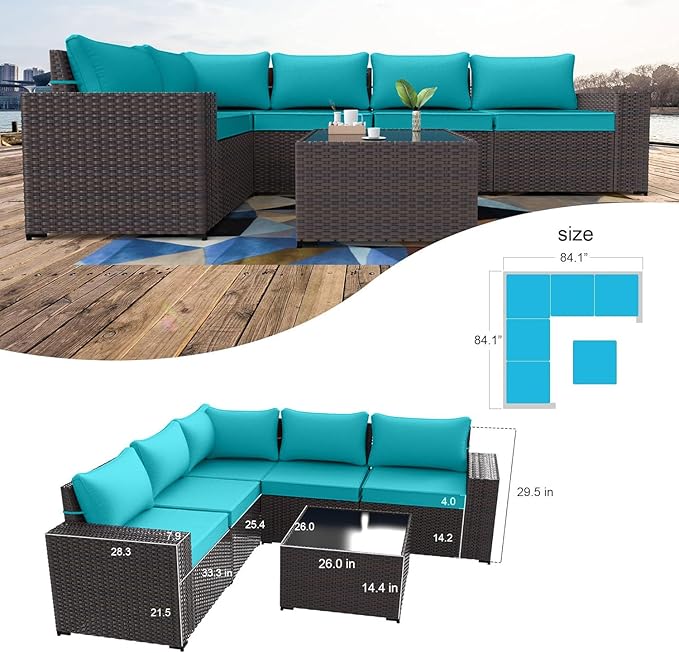 Kullavik 13PCS Outdoor Patio Furniture Set - Image 7