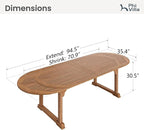 PHI VILLA Outdoor Acacia Wood Expandable Table - Image 7