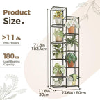 Bamworld Plant Stand Indoor Outdoor 11 Tire Tall Large Metal Plant Shelf Multi - Image 2