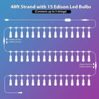 Mlambert 96Ft Outdoor Patio Lights, RGB Cafe String Lights - Image 2