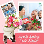 Smiley Face Planter Pot Small, Cute Resin Flower Head Planters - Image 4