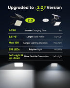 JACKYLED 1000 Lumens 299 LED Solar Lights Outdoor Bright Solar Dusk to Dawn - Image 2