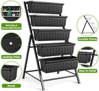 SEJOV 2 Pack Vertical Raised Garden Bed, 5 Tiers Elevated Planter Box - Image 2