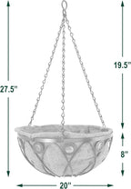 Arcadia Garden Products Emerald Series Round Hanging Basket Planters, 20-Inch - Image 4