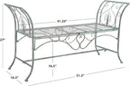 SAFAVIEH Outdoor Collection Adina Victorian Antique Dark Green Wrought Iron - Image 3