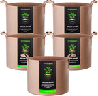 VIVOSUN 5-Pack 5 Gallons Grow Bags Heavy Duty Thickened Nonwoven Fabric Pots by VIVOSUN