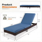 HOMREST Outdoor Lounge Chairs Set of 6, Patio Wicker Chaise Lounge - Image 3
