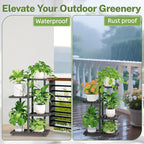 iDavosic.ly Plant Stand Indoor Outdoor, 3-Tier Tall Metal Flower Shelf - Image 4