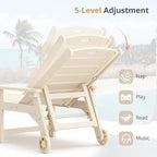 LUE BONA Outdoor Chaise Lounge Chairs Set of 4, HDPS Chaise Lounger, 5 - Image 6